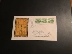 FDC 1935#766A IMPERFORATE ISSUE Printed By P.O. DEPT.Cachet Strip Of Three 1c  - Picture 1 of 2