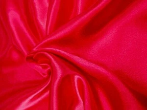 TELA SATINADA DRAPEADA POLI CHARMEUSE ROJO BRILLANTE VIVO 4yd - Imagen 1 de 2