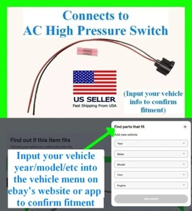 fits Dodge Jeep AC High Pressure Switch Connector Plug Pigtail Wiring Harness - Picture 1 of 1