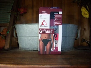 REEBOK LADIES WOMENS SEAMLESS THONG UNDERWEAR 6 PAIRS SIZE 2XL 20-22 STRETCH NEW - Picture 1 of 1