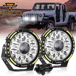 AUXBEAM Pair 230W 7" LED Work Light 6900K  Offroad Spot Driving Light Custom Len - Picture 1 of 12