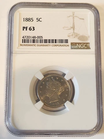1885 5C LIBERTY HEAD PF 63 NGC   #106 Cover