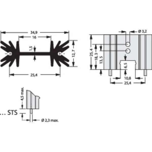 Fischer elektronik sk 104 25,4 sts dissipatore a profilo 14 k/w l x 34.9 - Immagine 1 di 1