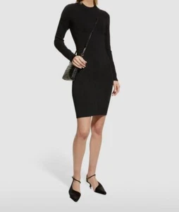 $466 Alice + Olivia Women's Black Estelle Reversible Twist Body-Con Dress Size S - Picture 1 of 4