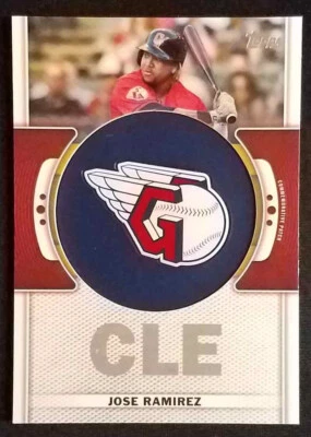 2023 Topps Series 1 Jose Ramirez Team Logo Patch Relic Guardians NM-MINT++ - Image 1 of 2