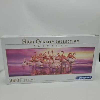 Rompecabezas panorámico Clemontoni Flamingo Dance 1000 piezas 38,5” X 13” ~NUEVO SELLADO Foto 1 de 4