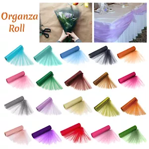 Organza Rolle Stoff 29cmx25M Hochzeit Party Deko Stuhl Schleifen Tischläufer 3 - Bild 1 von 101