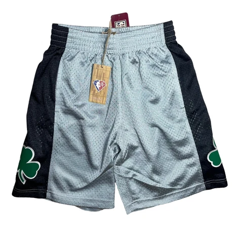 MITCHELL & NESS Boston Celtics NBA 75TH Silver Swingman Shorts MEN'S SMALL Cover