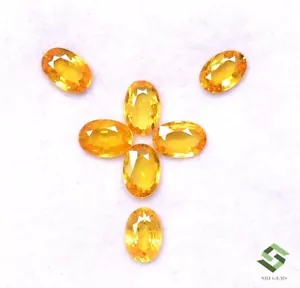 6x4 mm Natural Yellow Sapphire Oval Cut Lot 07 Pcs 4.04CTS Calibrated Loose Gems - Picture 1 of 7