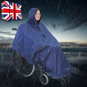 Wheelchair Waterproof Poncho Rain Cover With Hood Disability Aid Rain Mac Coat Q - Picture 1 of 11