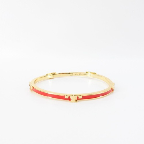 Bracciale impilabile smaltato Tory Burch Serif T rosso sistema operativo