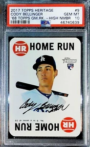 2017 TOPPS HERITAGE 1968 TARGET GAME #9 CODY BELLINGER ROOKIE DODGERS PSA 10 SP - Picture 1 of 2
