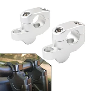 1 25mm Offset Handlebar Clamp Riser For Honda Suzuki Yamaha Kawasaki Silver - Picture 1 of 12