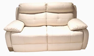 Sofa 2-Sitzer Leder 174x99x97cm Couch Freistehend Weiß Neu - Bild 1 von 12