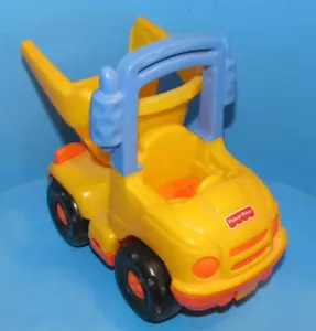Vtg Fisher-Price 1998 Rare Yellow Orange Dump Truck #72649 Toy Vehicle 8" L@@K - Picture 1 of 8