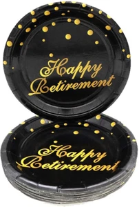 Retirement Party Supplies,48 PCS Happy Retirement Disposable 7 Inch Paper Plates - Picture 1 of 7
