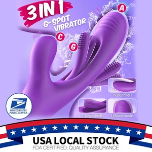 Multi-function G-spot Rabbit Vibrator Flapping Dildo Clit Stimulator Sex Toys - Picture 1 of 10