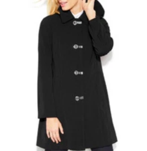 Impermeable con capucha extraíble negro London Fog para mujer talla L - Imagen 1 de 18
