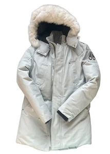 Moose Knuckles Sterling Parka Men Small S Gray Birch Down Jacket Geese Auth - Picture 1 of 10