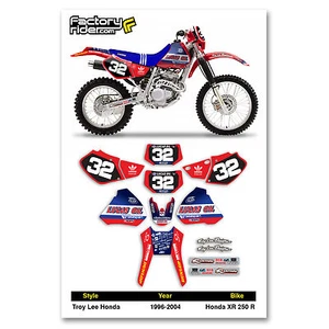 1996 - 2004 Honda XR 250 R 250R kit de gráficos TLD kit de gráficos de Enjoy MFG - Imagen 1 de 7