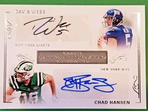 2017 Tesori Nazionali DAVIS WEBB/CHAD HANSEN RC Autografo Auto 90/99 - Foto 1 di 2