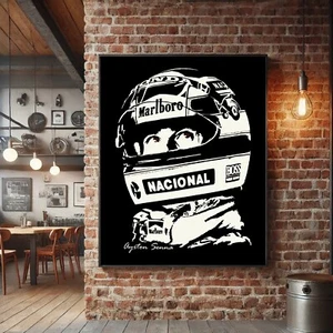 Ayrton Senna Black Edition Poster Formel Rennlegende Kunstdruck F1 Fans Geschenk - Bild 1 von 22