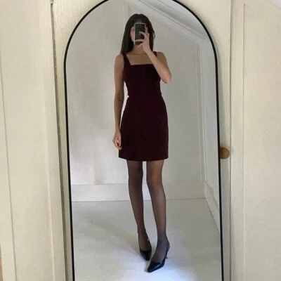 Mini Vestido Iz Byer California Vintage Y2K Terciopelo Borgoña Talla 7 Foto 1 de 4