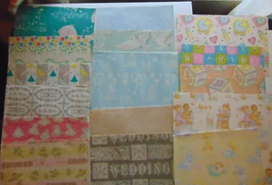 Vintage 1950-60 Geschenkpapier Konvolut Hochzeit Dusche-Hochzeit-Babyparty - Bild 1 von 4