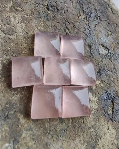 Quadratischer Cabochon Rosenquarz 5 mm bis 15 mm natürlich kalibriert lose Edelstein - Bild 1 von 4
