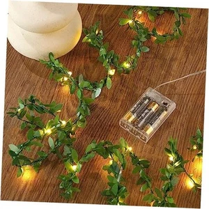 Artificial Garland with Led Fairy Lights Battery Operated, 2 Pack Leaf Lights, - Picture 1 of 8