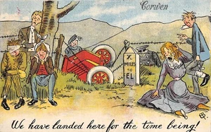 POSTKARTE COMIC CORWEN FÄHRT SIE WIR SIND VORERST HIER GELANDET - Bild 1 von 2