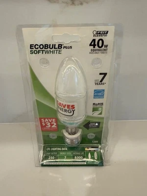 FEIT ELECTRIC Ecobulb Plus Soft White 40w Equivalent 7w Usage - Image 1 of 2