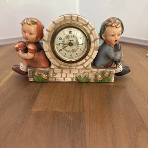 SHEFFIELD Saxony West Germany ALARM CLOCK Hummel Style Boy-Girl - Imagen 1 de 8