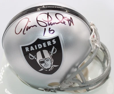 Jim Plunkett Signed Riddell Oakland Raiders Throwback VSR4 Mini Helmet - JSA - Image 1 of 3