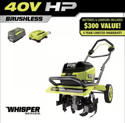 RYOBI 40V Brushless 16in. Front Tiller Cultivator with Battery Charger (RY40730) - Image 1 of 4
