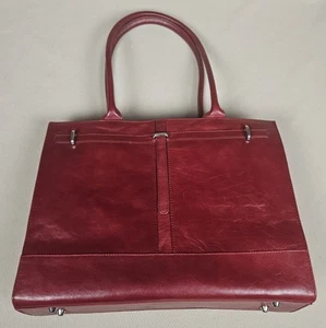 Buxton Full Leather Red Briefcase/Laptop Holder Business Bag Large - Picture 1 of 10