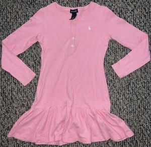 RALPH LAUREN GIRLS PINK DRESS WITH BELT Size M (8-10?) 🍀 - Picture 1 of 17