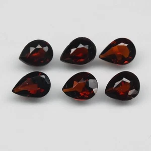 💎 0.92ct 6pcs Lot VS Pear Natural Reddish Orange Garnet - Africa, Gemstone - Picture 1 of 4