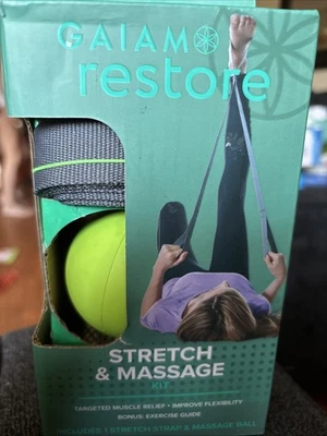 Nueva bola de masaje GAIAM Restore estiramiento y masaje y correa elástica verde Foto 1 de 3