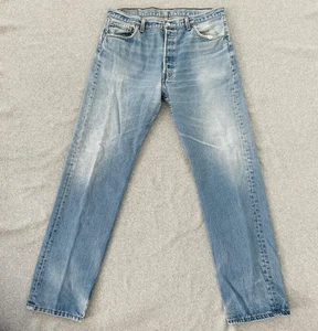 Jeans vintage Levis 501 para hombre 36x33 EE. UU. botón mosca lavado ligero años 90 EE. UU. - Imagen 1 de 15