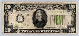 1934 $20 Dollar Philadelphia PA Green Seal Bill Series US Federal Reserve - Picture 1 of 2