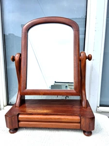 ANTIQUE VINTAGE VICTORIAN SWING DRESSING TABLE MIRROR with DRAWER - Picture 1 of 12