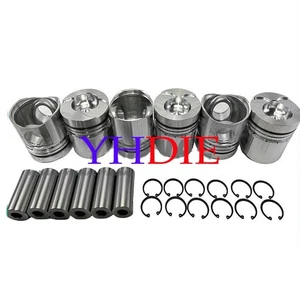 6x Engine Piston with Pin and Circlips STD 6137-32-2110 for Komatsu 6D105 Engine - Picture 1 of 1