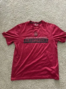 Arkansas Razorbacks Hemd Herren Medium Dri Fit. Kurzarm Rot Russell Athletic - Bild 1 von 3