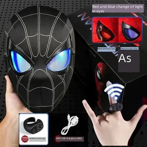 Miles Spiderman Mask Cosplay Moving Eyes Light Electronic Remote Control Gift - Picture 1 of 22