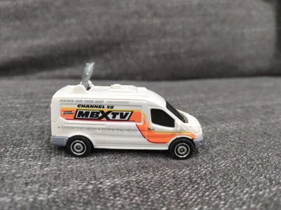 Furgoneta de noticias Ford Transit Matchbox '14, blanca, canal 58, MBXTV, como nueva Foto 1 de 4