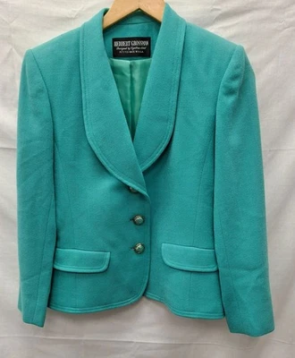 Herbert Grossman Women's Teal Size 2 Single Breasted  Blazer - Image 1 of 4
