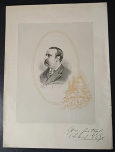 Victorian Lithograph Print Edward Lloyd (1845-1927) Tenor Arthur Sullivan - Picture 1 of 2