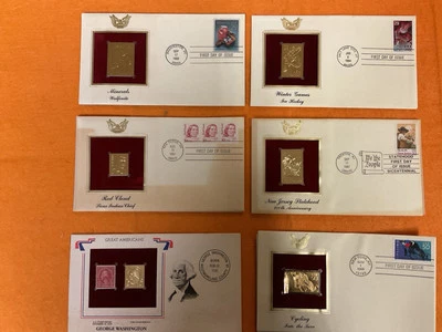 Vintage (5) First Day Of Issue & (1) Great Americans Gold Replicas - Image 1 of 4
