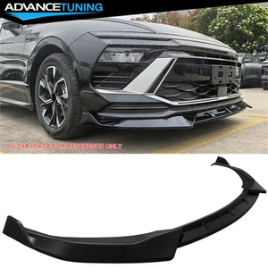 For 24-25 Hyundai Sonata IKON V1 Style 3PCS Front Bumper Lip Chin PP Matte Black - Picture 1 of 6
